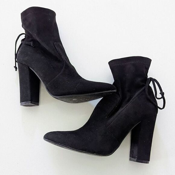 Women's Catherine Malandrino Sorchanie Black Ankle Boots Witchy Gothcore Sleek 7 - Picture 2 of 7